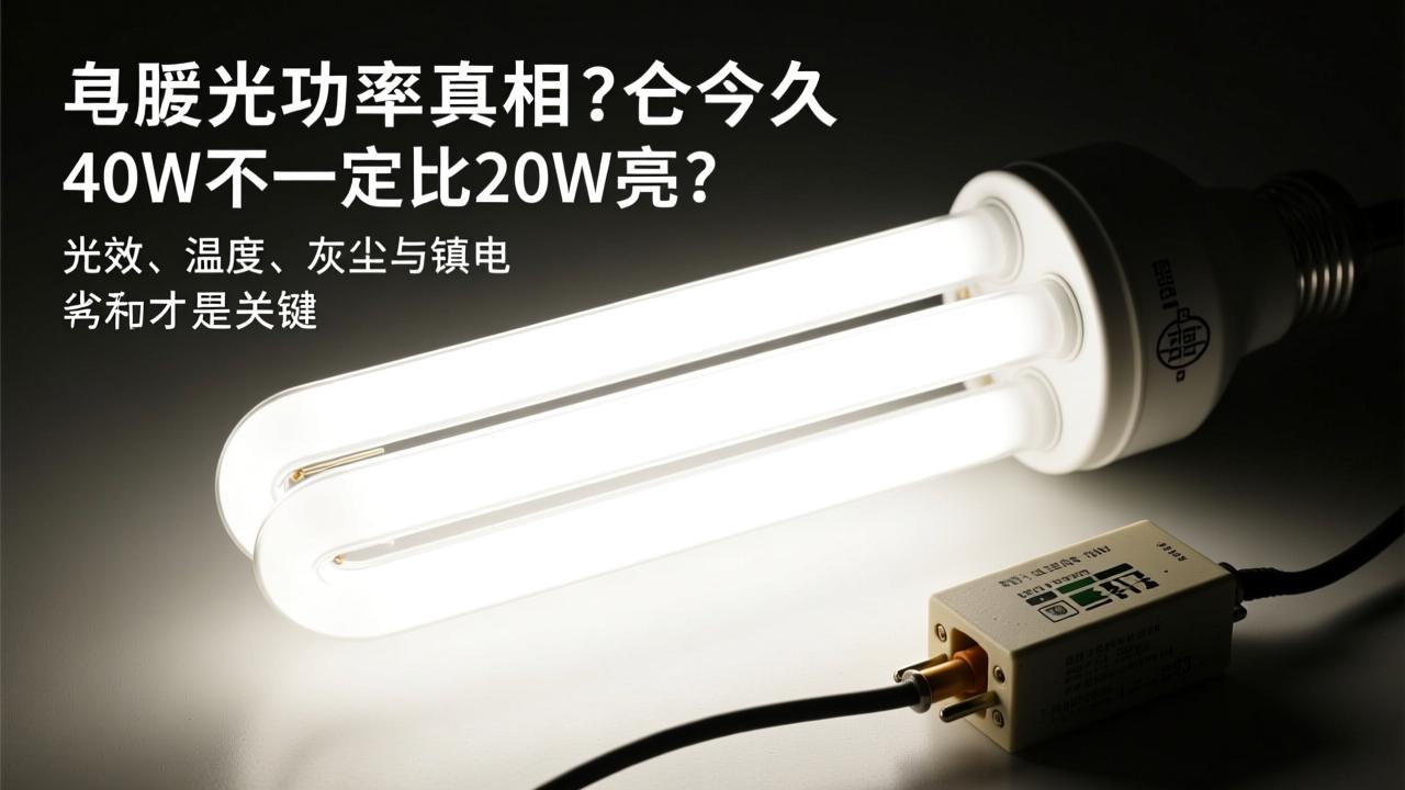 日光灯功率真相：为什么40W不一定比20W亮？光效、温度、灰尘与镇流器才是关键