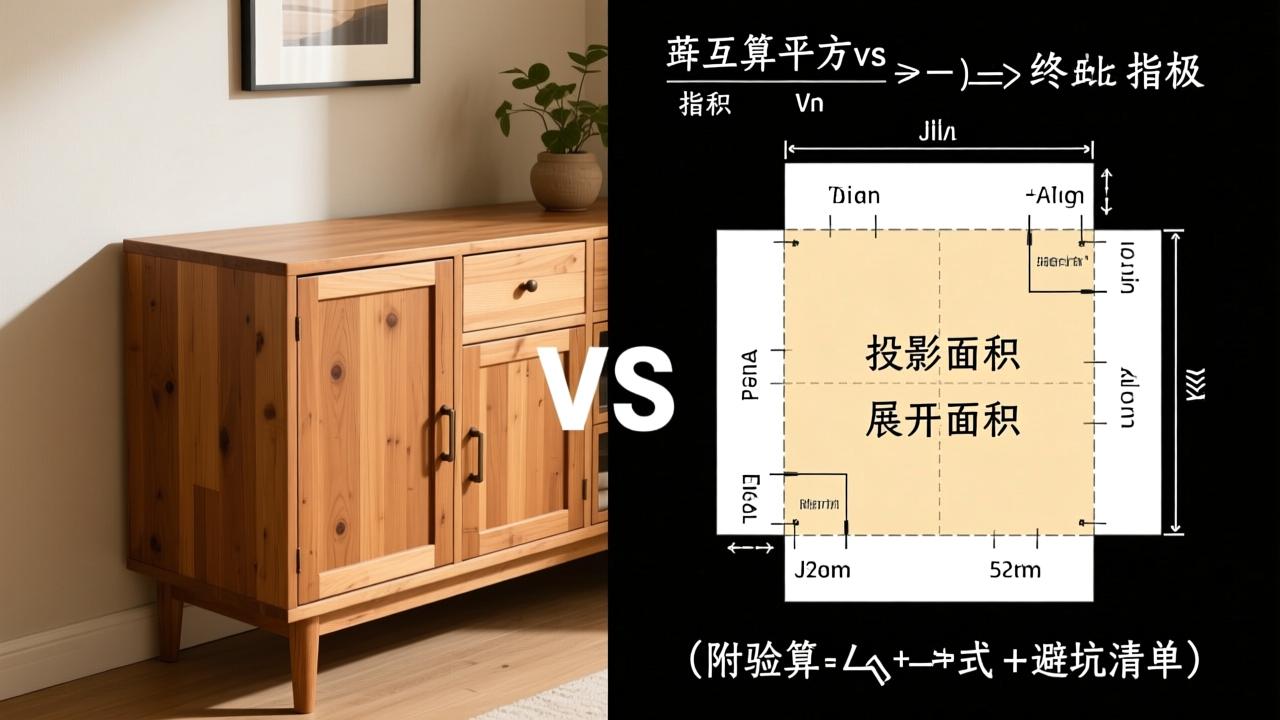 柜子怎么算平方？投影面积vs展开面积终极对比指南（附验算公式+避坑清单）  第3张