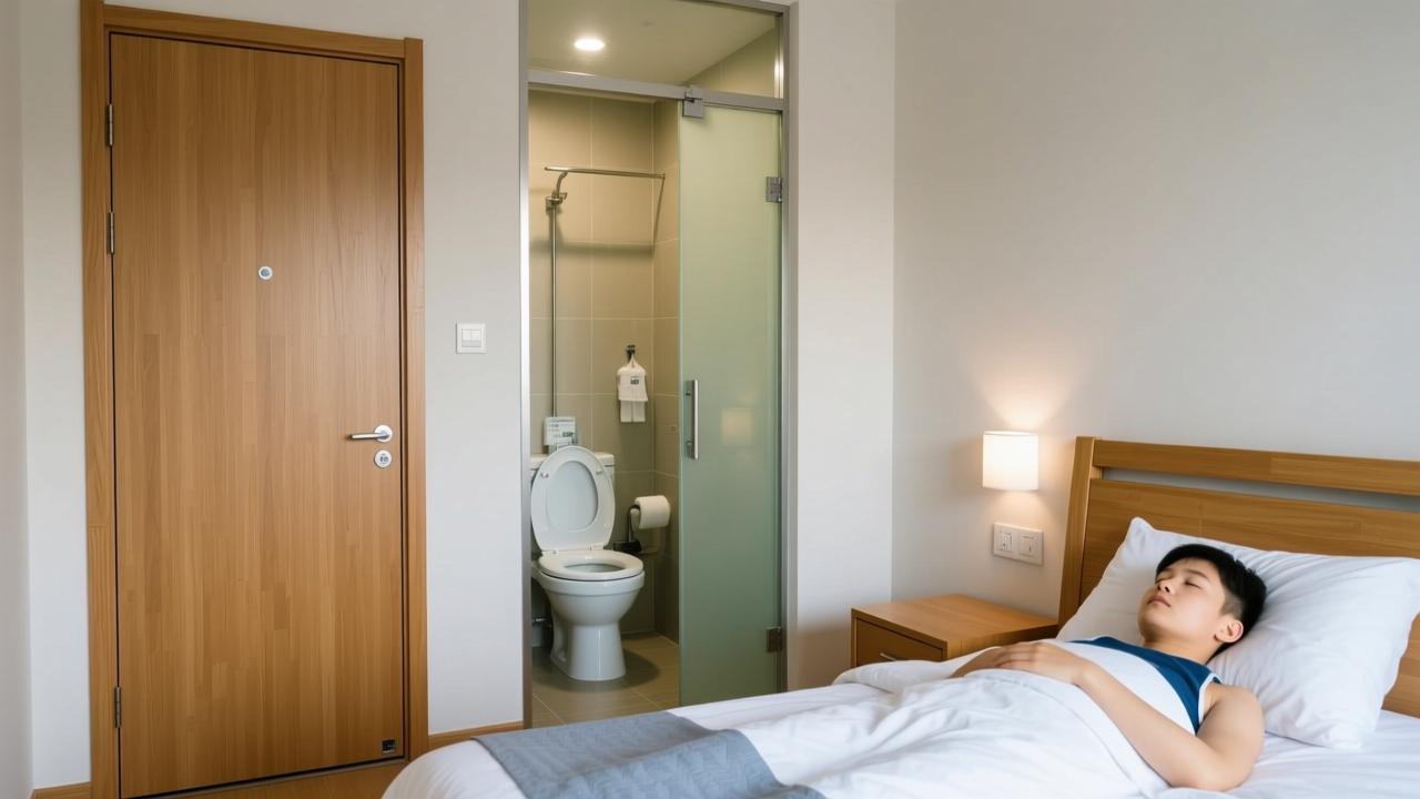 厕所门对床真的影响健康吗?科学实测湿度、噪音与睡眠中断的三大真实危害 第2张 厕所门对床真的影响健康吗?科学实测湿度、噪音与睡眠中断的三大真实危害 第2张