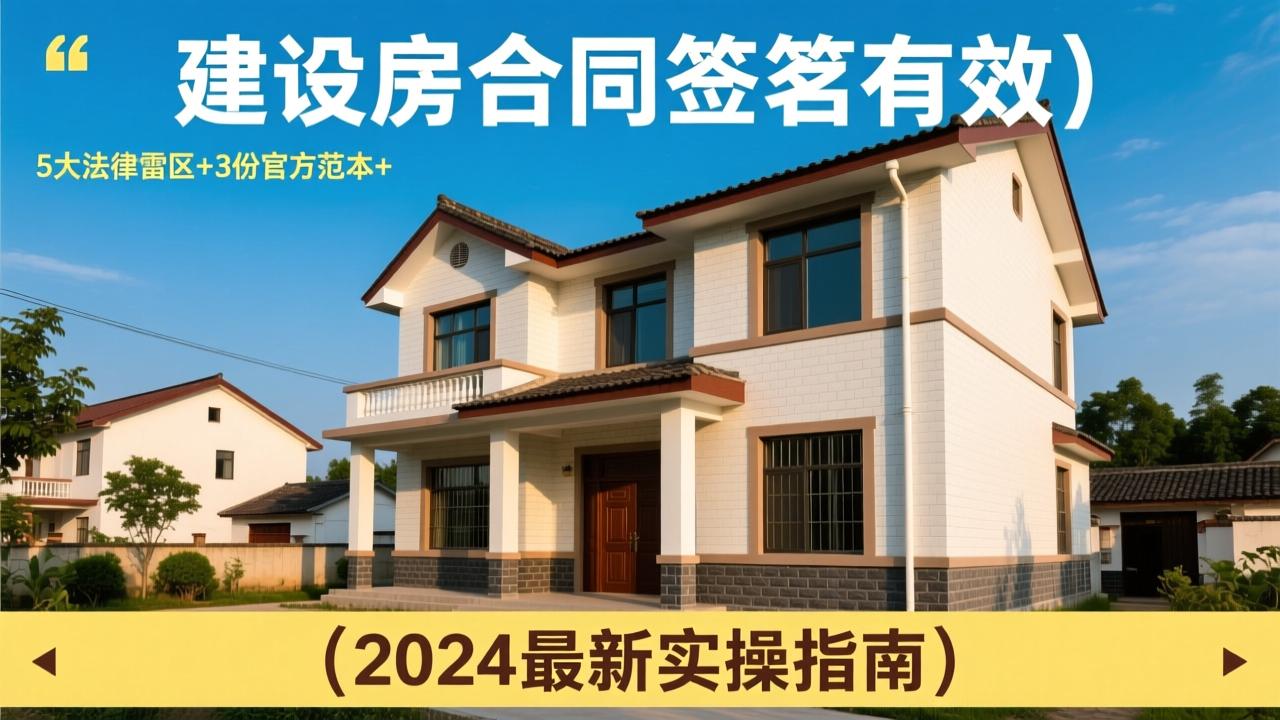 农村自建房合同怎么签才有效？5大法律雷区+3份官方范本+签约前必做7件事（2024最新实操指南）