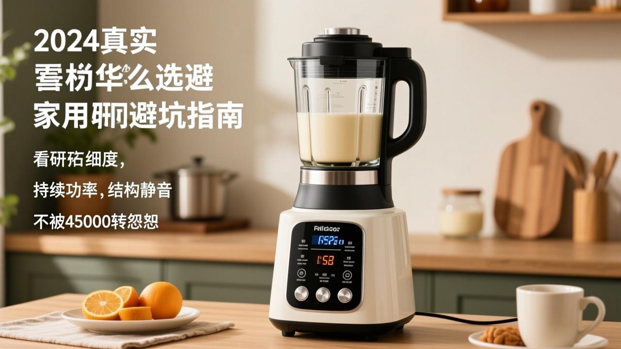 破壁机怎么选？2024真实家用避坑指南：看研磨细度、持续功率、结构静音，不被45000转忽悠  第1张