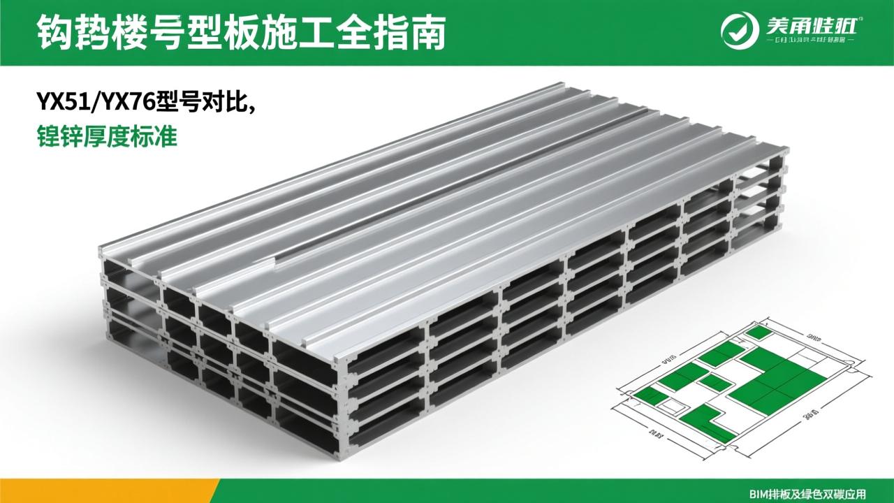 钢构楼承板选型与施工全指南:YX51/YX76型号对比、镀锌厚度标准、BIM排板及绿色双碳应用 第2张 钢构楼承板选型与施工全指南:YX51/YX76型号对比、镀锌厚度标准、BIM排板及绿色双碳应用 第2张