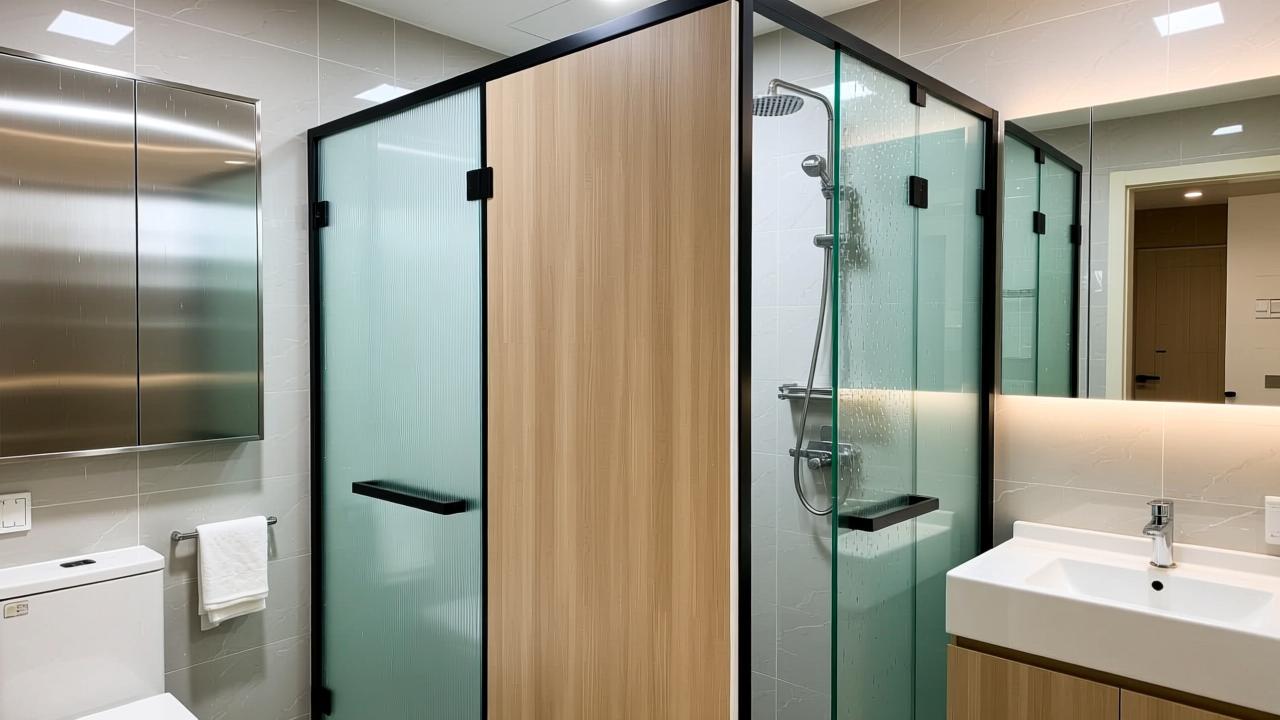 卫生间隔断材料怎么选？304不锈钢、抗倍特板、钢化玻璃等5大主流材质防潮耐用性深度对比  第2张