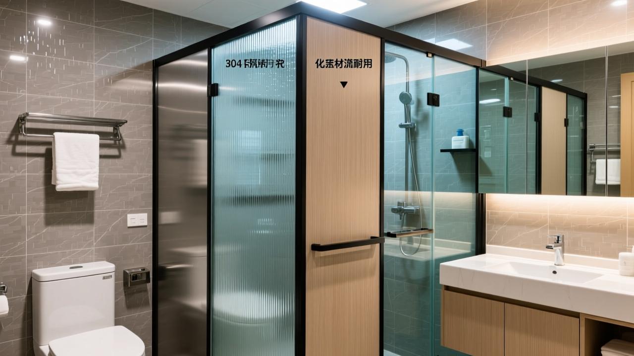 卫生间隔断材料怎么选？304不锈钢、抗倍特板、钢化玻璃等5大主流材质防潮耐用性深度对比  第3张