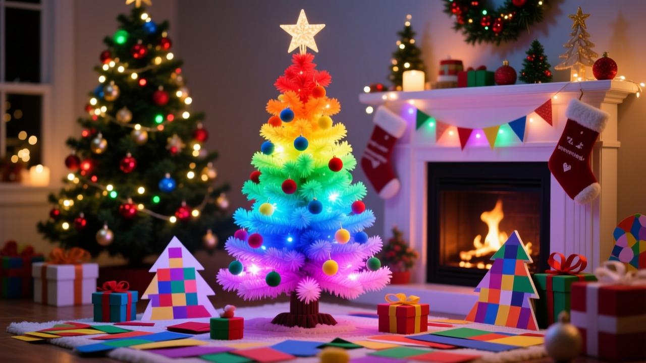 七彩圣诞树选购与DIY指南：RGB动态变色原理、光色心理学搭配及安全手工制作全流程