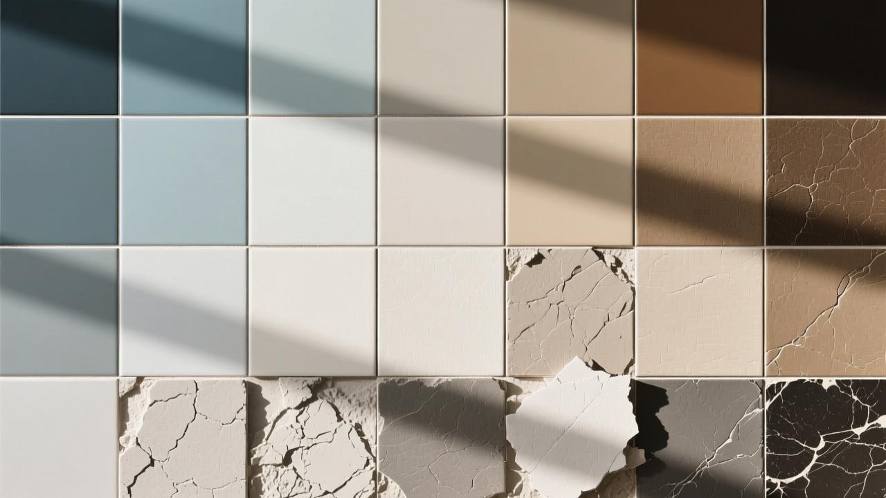 瓷砖颜色大全图片终极指南:冷暖中性色系+材质映射+光影实测,避开屏幕色差与铺贴翻车 第4张 瓷砖颜色大全图片终极指南:冷暖中性色系+材质映射+光影实测,避开屏幕色差与铺贴翻车 第4张