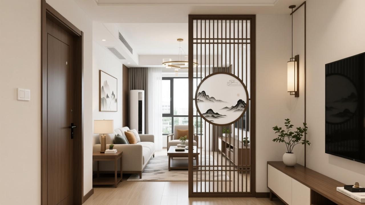 客厅进门屏风怎么选?小户型玄关隔断的私密性、风水与呼吸感解决方案 第2张 客厅进门屏风怎么选?小户型玄关隔断的私密性、风水与呼吸感解决方案 第2张